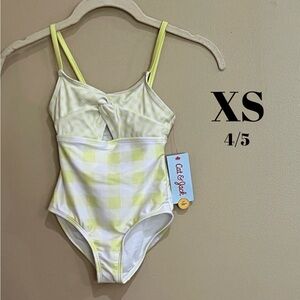 Cat & Jack Kids One Piece Swimsuit in Yellow and White